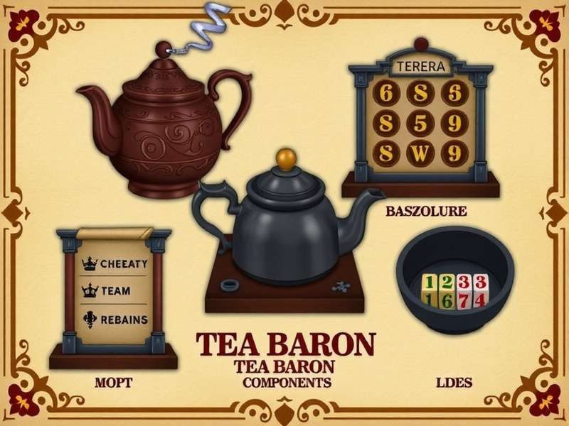 All Components of Tea Baron Board Game Tea Baron Game Components